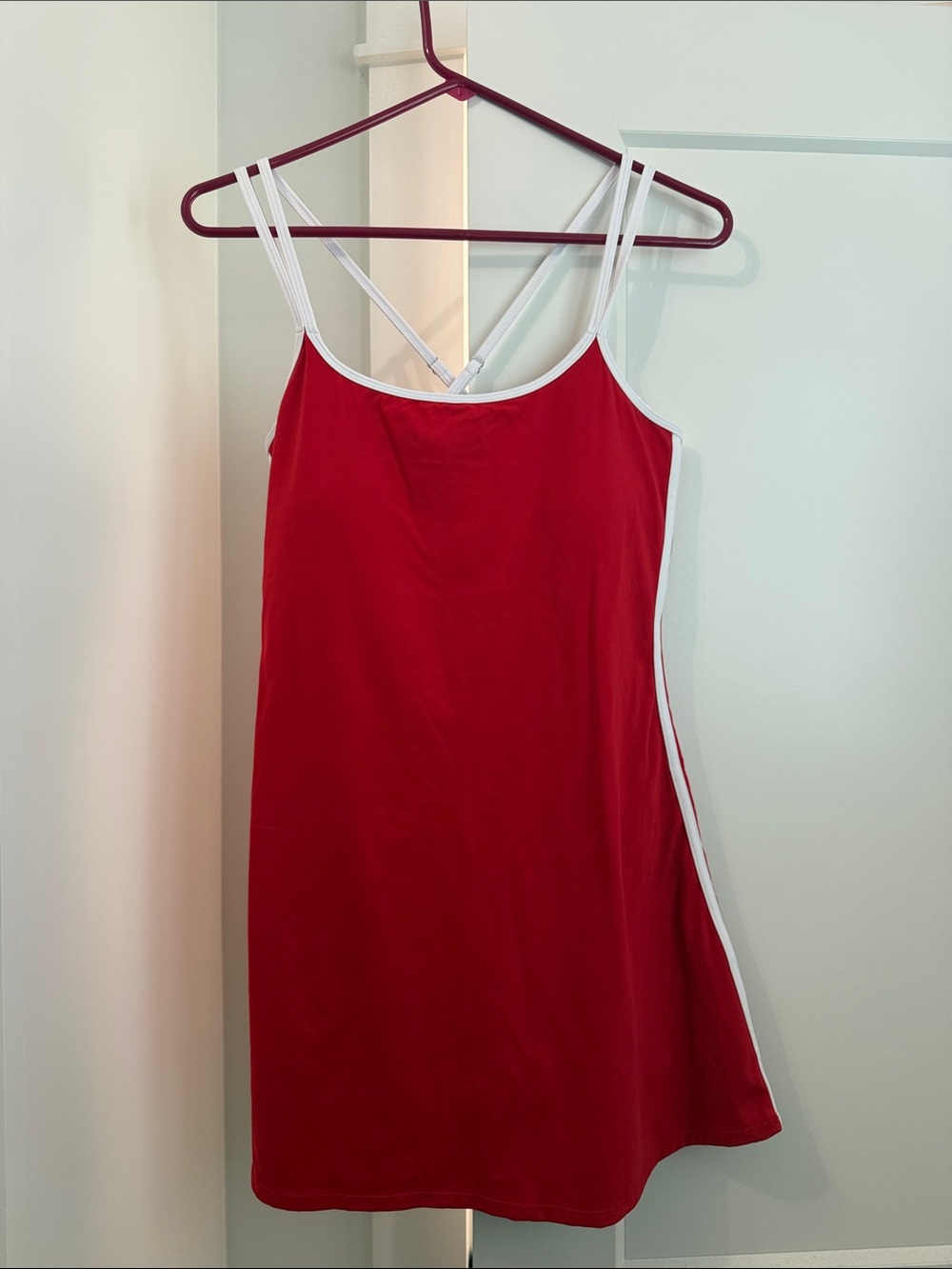 Altar'd State Red Mini Dress with White Trim